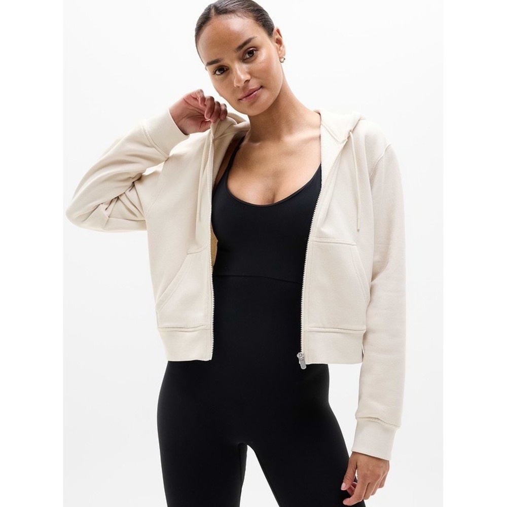 Athleta Forever Fleece Full Zip Sweatshirt Size‎ Large
